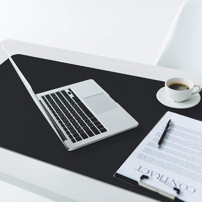 KINGFOM Desk Pad Office Desktop Protecter, PU Leather Desk Mat Blotters