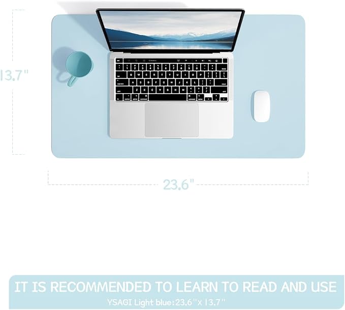 YSAGi Non-Slip Leather Desk Pad, Waterproof Laptop Computer Desk Keyboard Mat