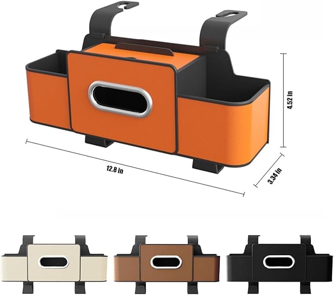 Car Organizers and Storage Box Behind Seat, Large Car Seat Back Organizer for Hold Phone, Drinks, Handbag, Universal Fit for Suv/Sedan (Orange, 1pcs)