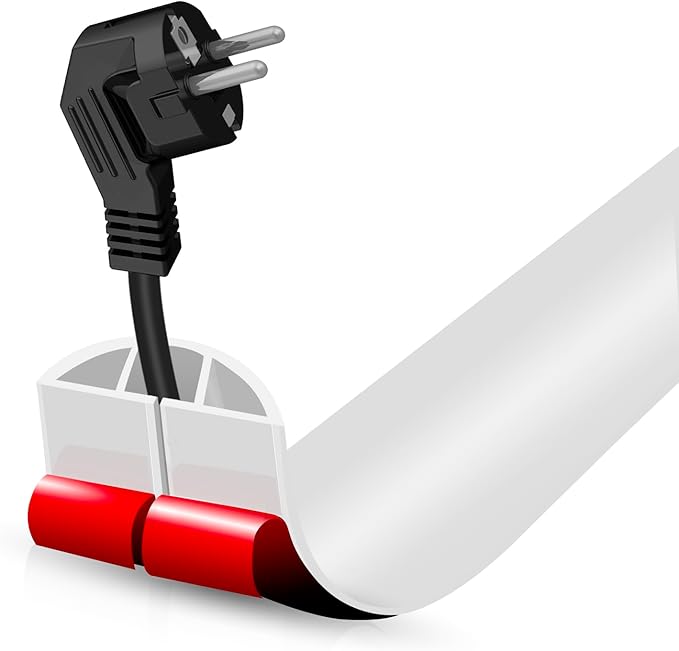 Floor Cord Cover Self Adhesive Cord Hider, 3.3FT Cable Management, Extension