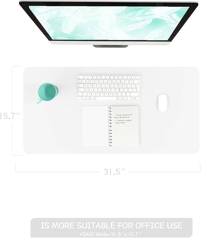 YSAGi Non-Slip Leather Desk Pad, Waterproof Laptop Computer Desk Keyboard Mat
