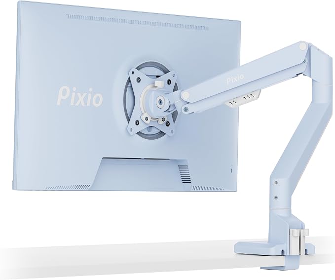 Pixio PS1S Wave Blue Single Monitor Arm Stand Desk Mount