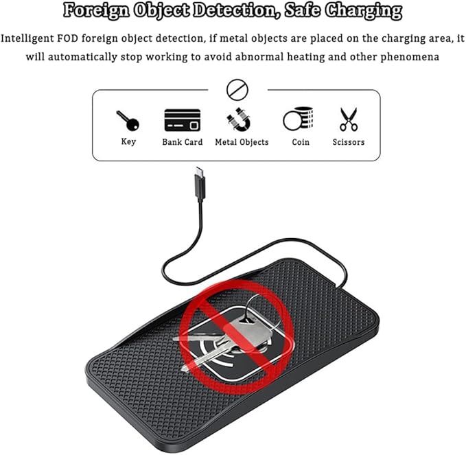 Wireless Car Charger Pad for Kia Telluride 2020-2025, Type-C/USB 20W Car Wireless Charger Non-Slip Phone Charging Pad Car Accessories,A 30cm Cable Type-C Plug