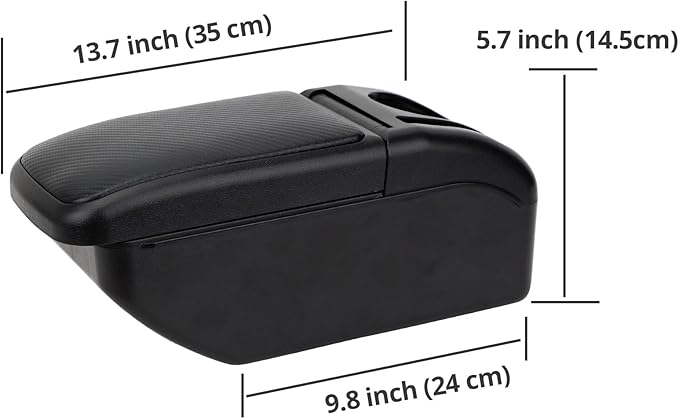 AULPHIKE Compatible with Nissan Versa Armrest 2020-2024 Car Center Console Organizer Armrests Double Layer Storage with USB Ports(Carbon Fiber Style)