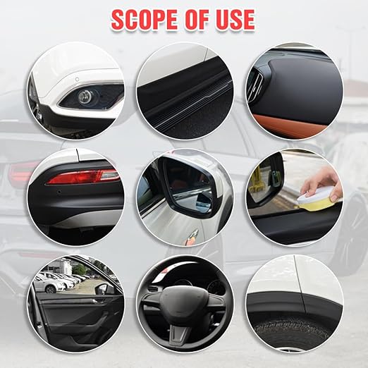 Plastics Parts Crystal Coating, 2025 New Car Crystal Coating for Car Plastic Parts, Coating Agent for Automotive Plastics, Crystals Coating Plastic Restorer, Cars Trim Restorer with Sponge (5)
