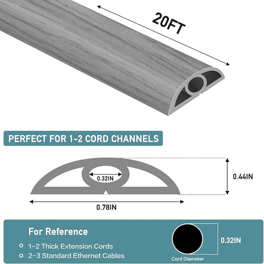 Floor Cord Cover Self Adhesive Cord Hider Floor Extension Cord Covers