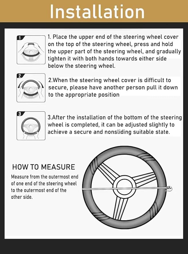 Wood Car Steering Wheel Cover Rubber Inner Ring All Car Universal Four Seasons Universal Thin Fiber Leather Anti-Slip 16 17 18 19inch for Truck (19inch, Brown)