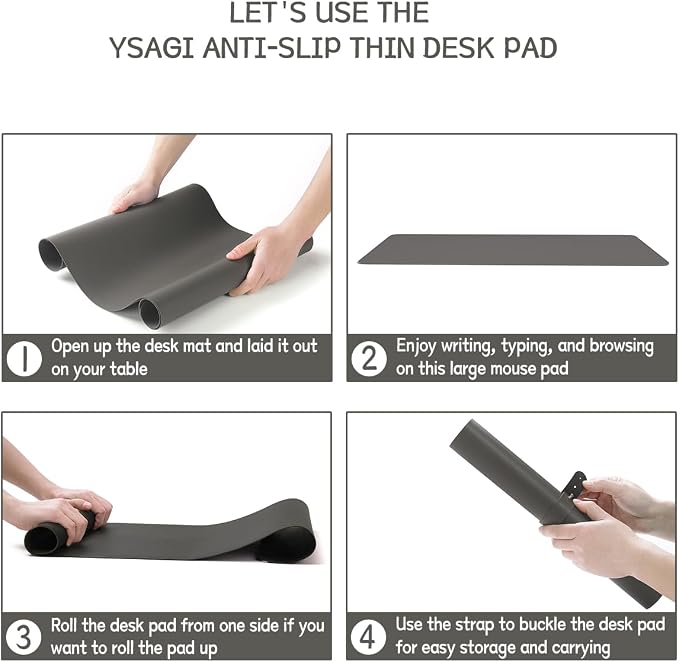 YSAGi Non-Slip Leather Desk Pad, Waterproof Laptop Computer Desk Keyboard Mat