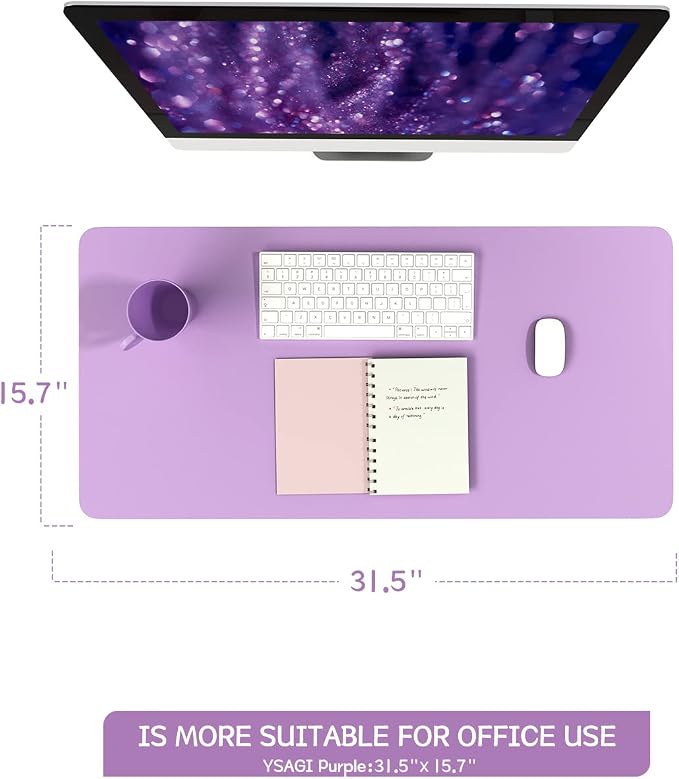 YSAGi Non-Slip Leather Desk Pad, Waterproof Laptop Computer Desk Keyboard Mat