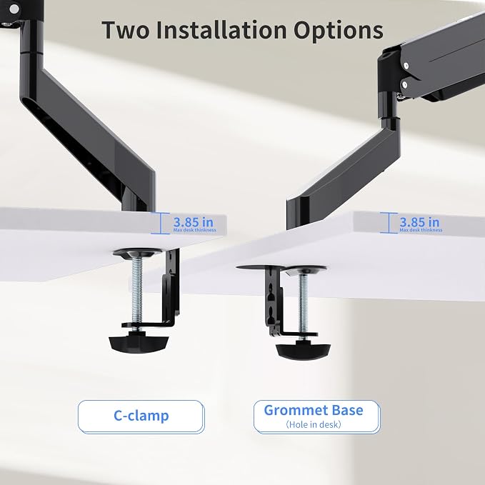 Suptek Single Monitor Mount, Adjustable Gas Spring Monitor Arm Desk Mount Stand