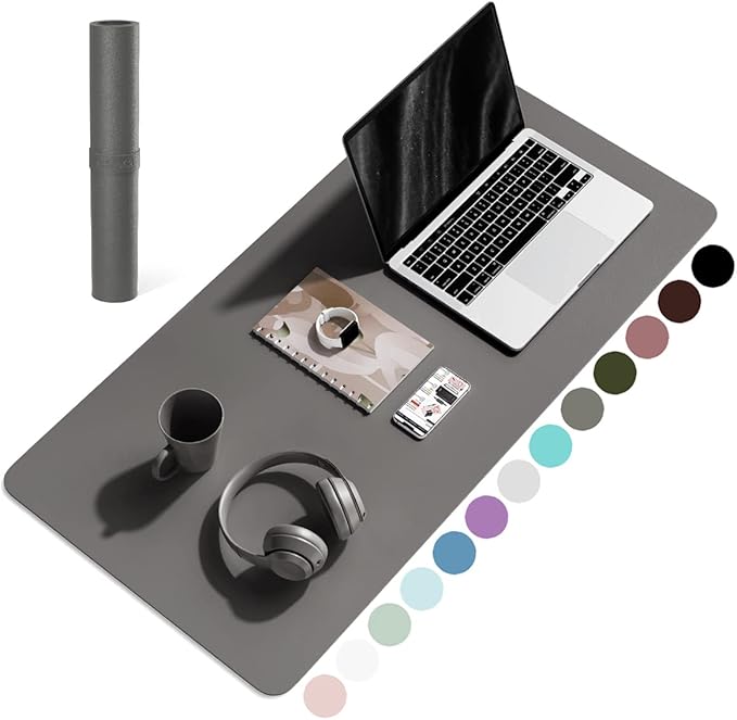 YSAGi Non-Slip Leather Desk Pad, Waterproof Laptop Computer Desk Keyboard Mat