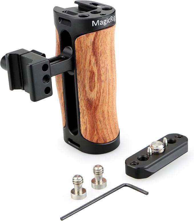 Wooden NATO Side Handle Mini Grip & NATO Rail 50mm