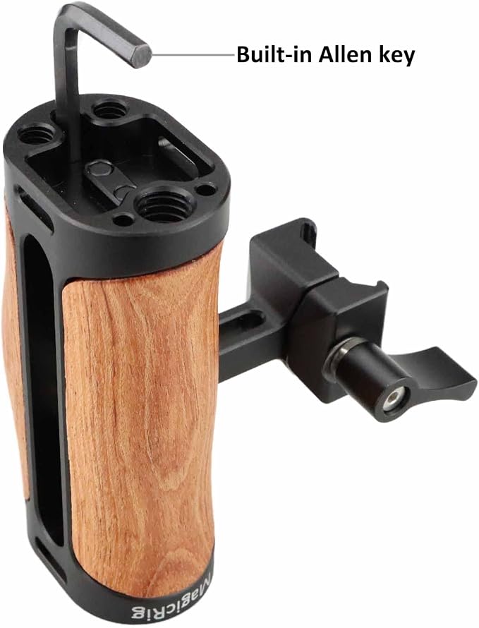 Wooden NATO Side Handle Mini Grip & NATO Rail 50mm