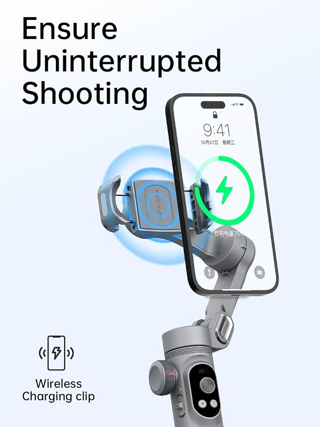 Gimbal Stabilizer for Smartphone, 3-Axis Portable iPhone Gimbal w/OLED Display