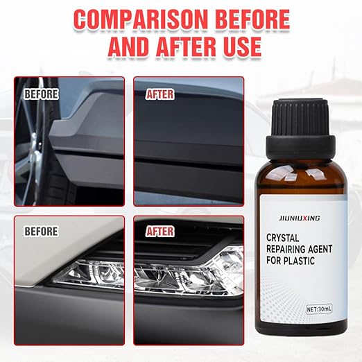 Plastics Parts Crystal Coating, 2025 Upgraded Leather Plastic Polishing Renovation Coating Agent, Car Trim Restorer with Sponge, Crystal Coating for Cars Interior or Exterior (5)