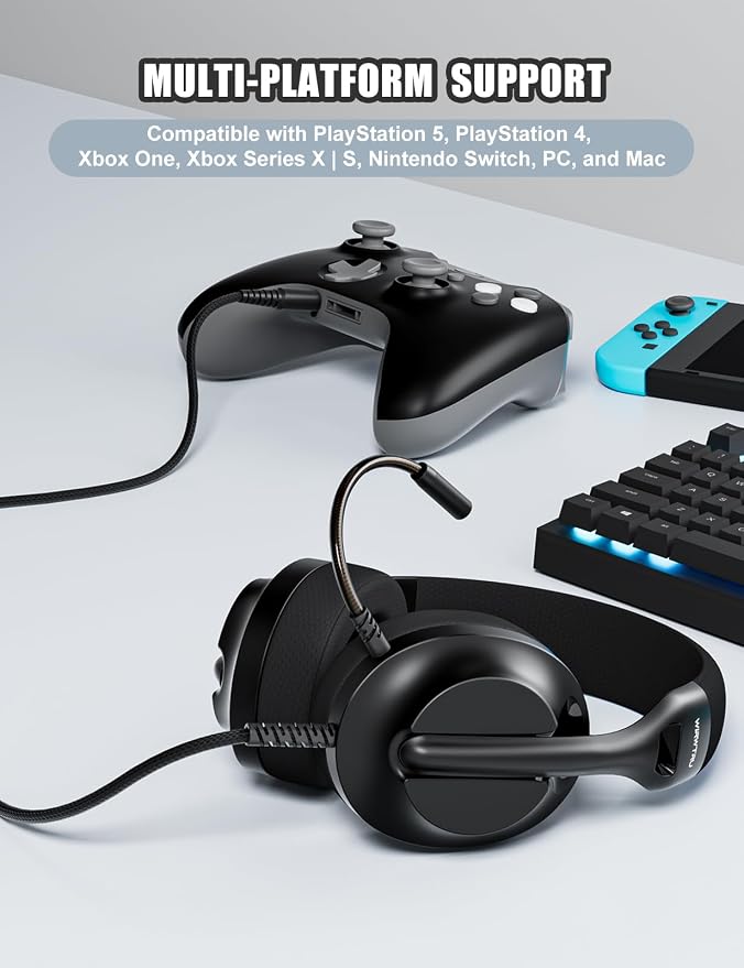 S30 Gaming Headset with Microphone, 198g Lightweight Design, Wired Gaming