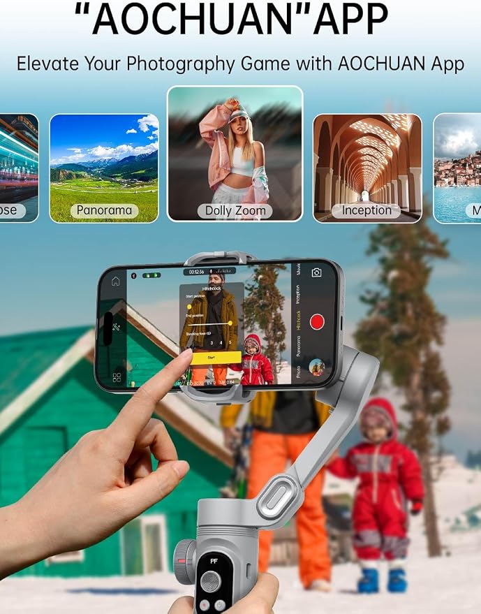 Gimbal Stabilizer for Smartphone, 3-Axis Portable iPhone Gimbal w/OLED Display