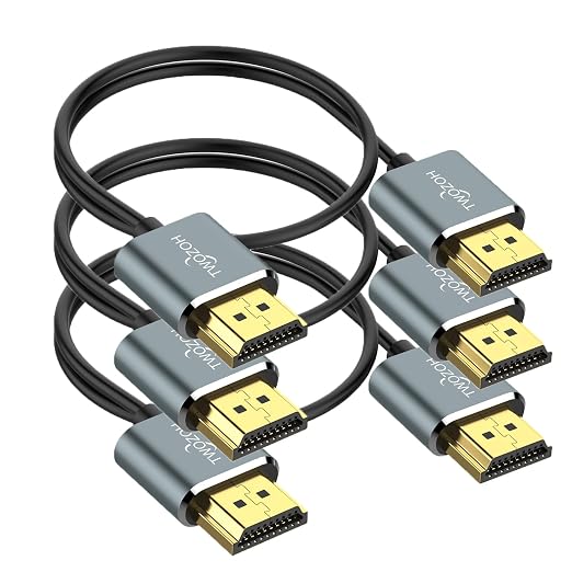 Twozoh Flexible & Slim Long HDMI Cable 15FT 3 Pack, Ultra Thin HDMI Cord