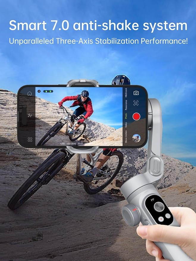 Gimbal Stabilizer for Smartphone, 3-Axis Portable iPhone Gimbal w/OLED Display