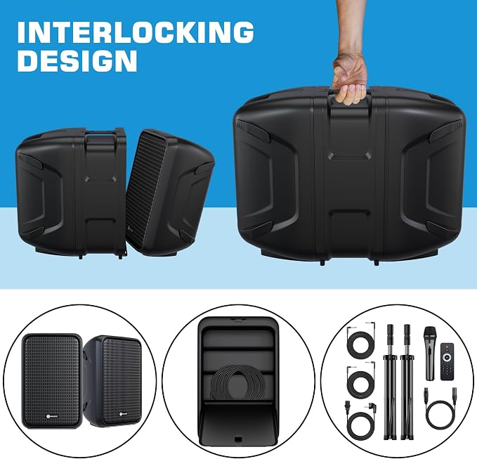 Professional Portable All-in-One 2-Way PA System Suitcase-Style Design
