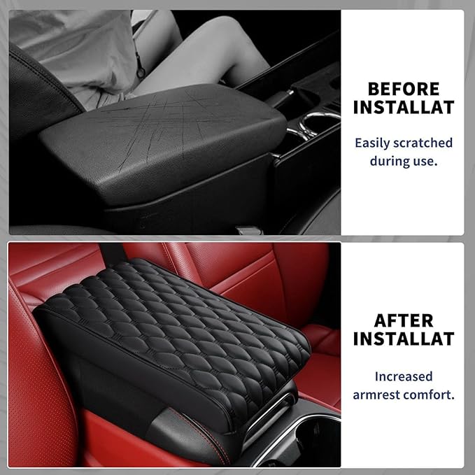Auto Armrest Cushion Pads for Acura RDX(2015-2018) Accessories Car Centre Console Armrest Pad Durable Material and Easy to Clean-is Waterproof and Anti-Scratch