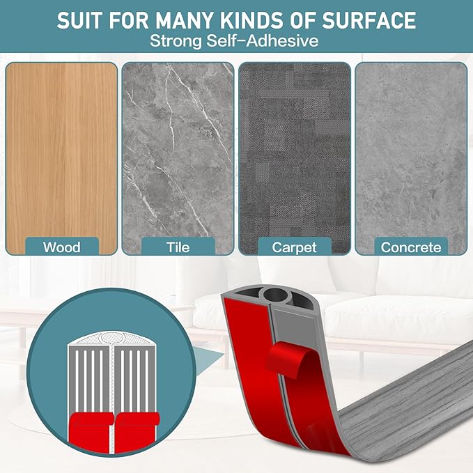 Floor Cord Cover Self Adhesive Cord Hider Floor Extension Cord Covers