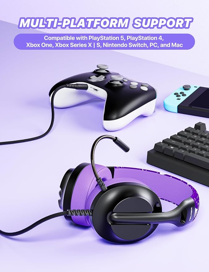 S30 Gaming Headset with Microphone, 198g Lightweight Design, Wired Gaming