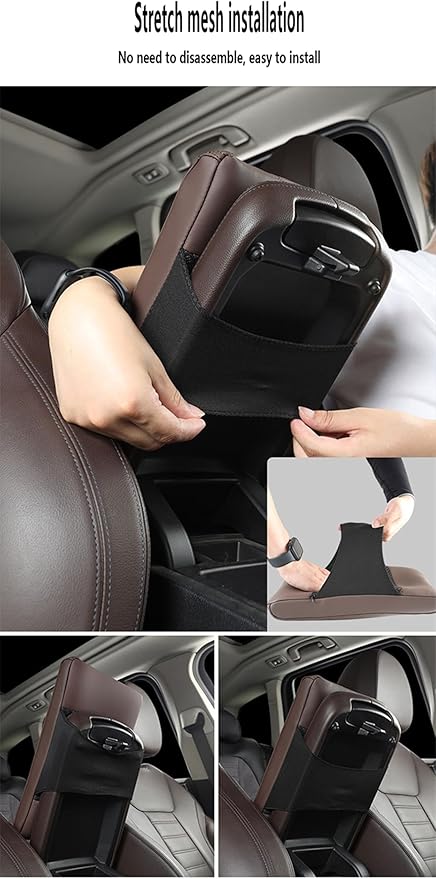 Car Armrest Cover Pad for Audi Q3 F3 2018 2019 2020 2021 2022 2023 2024 2025 Premium Leather Center Console Armrest Cushion Pad Anti-Scratch Waterproof Auto Interior Accessories Wine Red