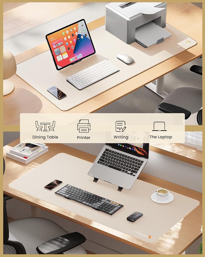 ProtoArc Leather Desk Mat, Large Mouse Pad- 31.5×15.8 inch, Non-Slip PU Leather