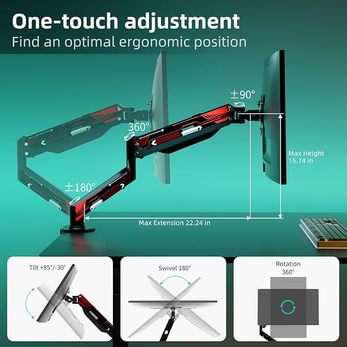 Suptek Monitor Mount Gas Spring Arm Desk Mount Stand
