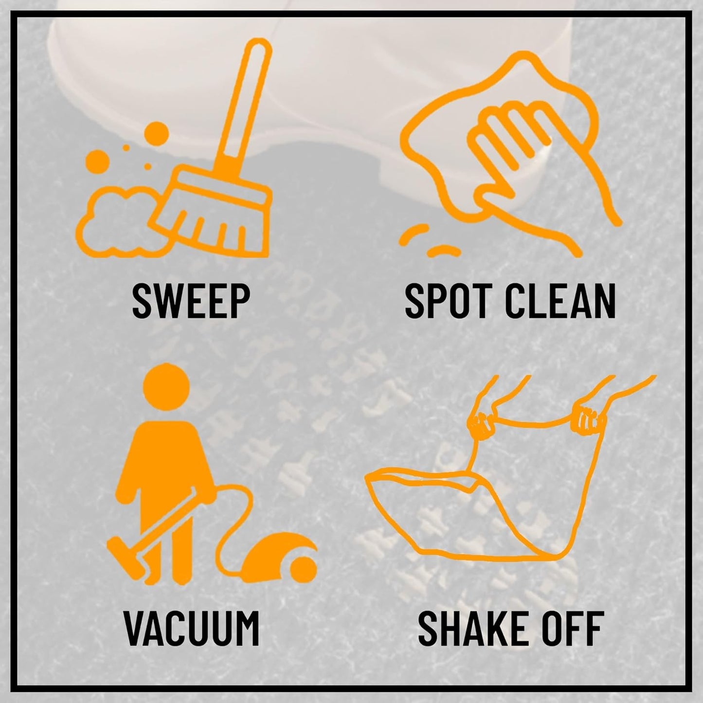 Ottomanson 2'7" x 55' Hallway Runner with Scraper Pile - Extra Durable Non-Slip Rug Mat for Indoor & Outdoor Use - Ideal for Kitchen, Entryway & Garage - High-Traffic Carpet, Black