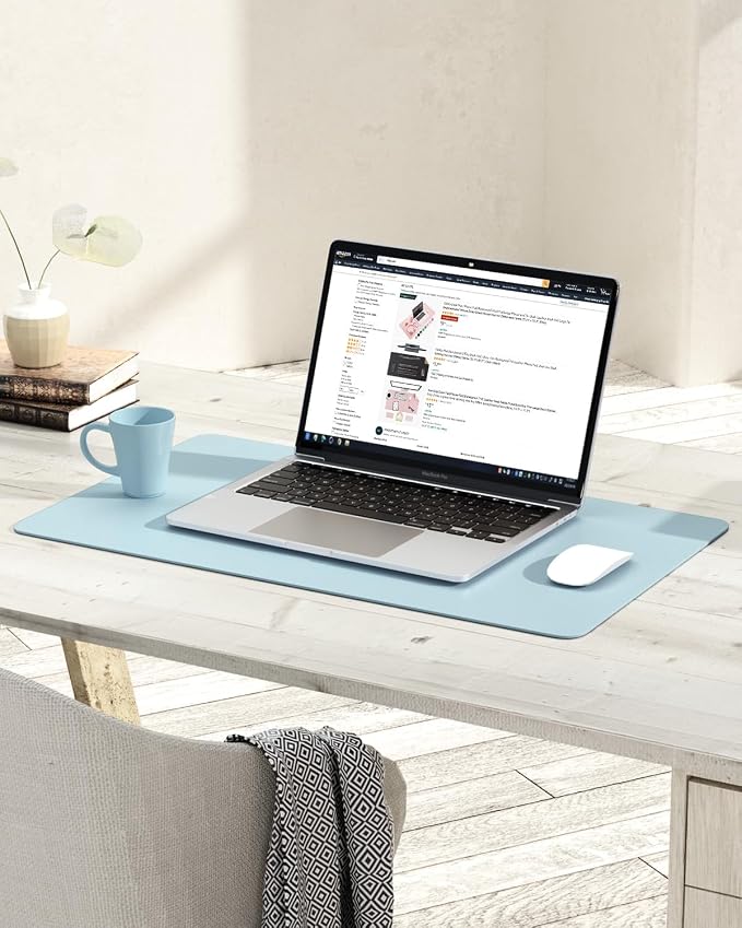 YSAGi Non-Slip Leather Desk Pad, Waterproof Laptop Computer Desk Keyboard Mat