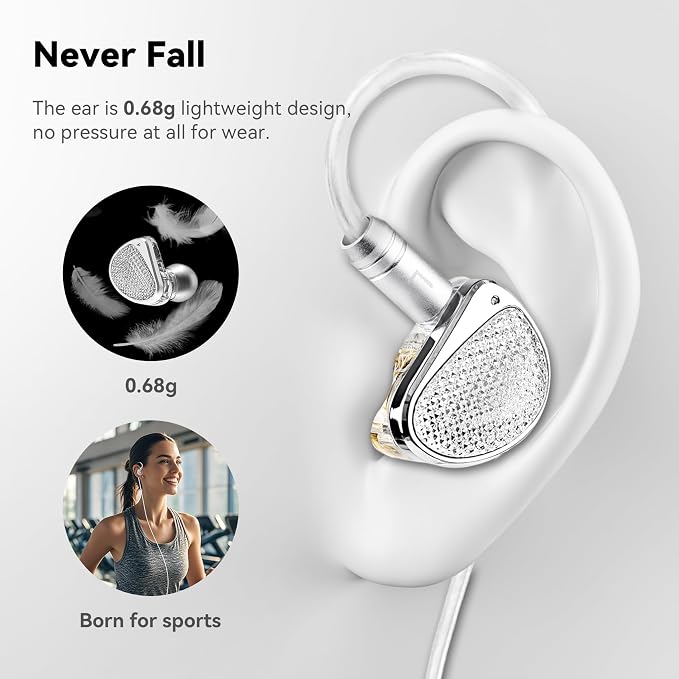 STA-K In Ear Monitor, EarAcoustic Audio HiFi Stereo Wired Earbuds, Hybrid Dual