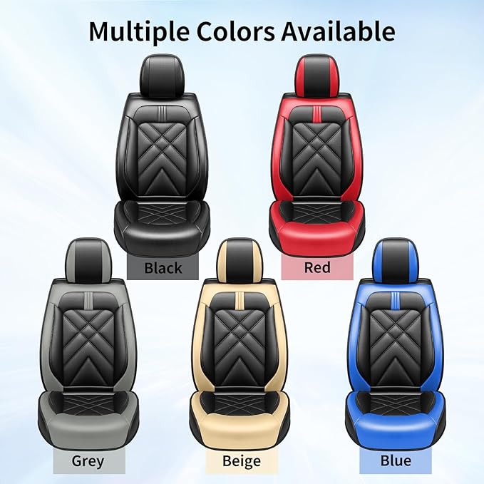 CX-90 Car Seat Covers Fit for Mazda CX-90 2007-2026, Full Coverage Premium Leather Waterproof Breathable Seat Covers, Automotive Seat Protectors, Airbag Compatible(2 Front Seats, Black Gray)