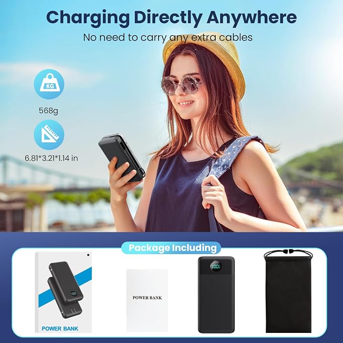 Portable Charger 33800mAh USB C Power Bank