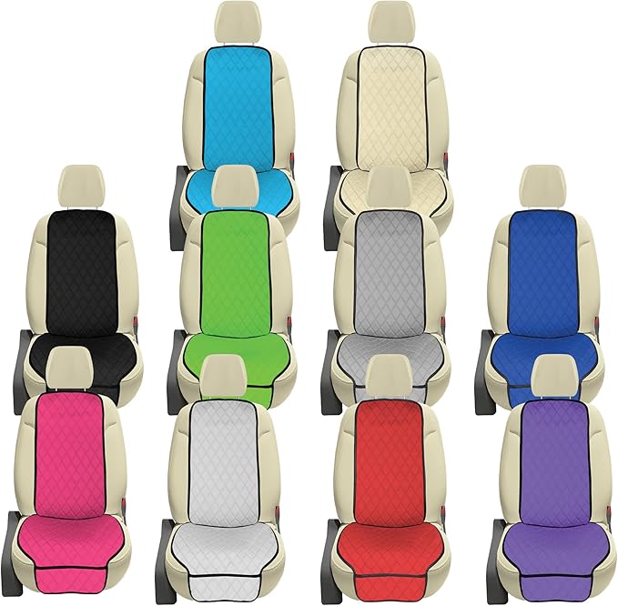 FH Group Car Seat Cushion – Neosupreme Single Front Seat Cover with Front Pockets, Airbag Compatible, Universal Fit Car Seat Cushion for Driver or Passenger Seat, SUV, Truck, Sedan & Van – White