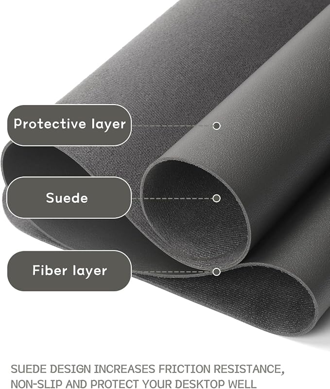 YSAGi Non-Slip Leather Desk Pad, Waterproof Laptop Computer Desk Keyboard Mat