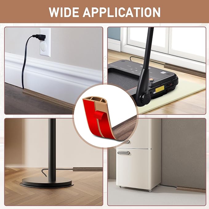 Floor Cord Cover Self Adhesive Cord Hider Floor Extension Cord Covers