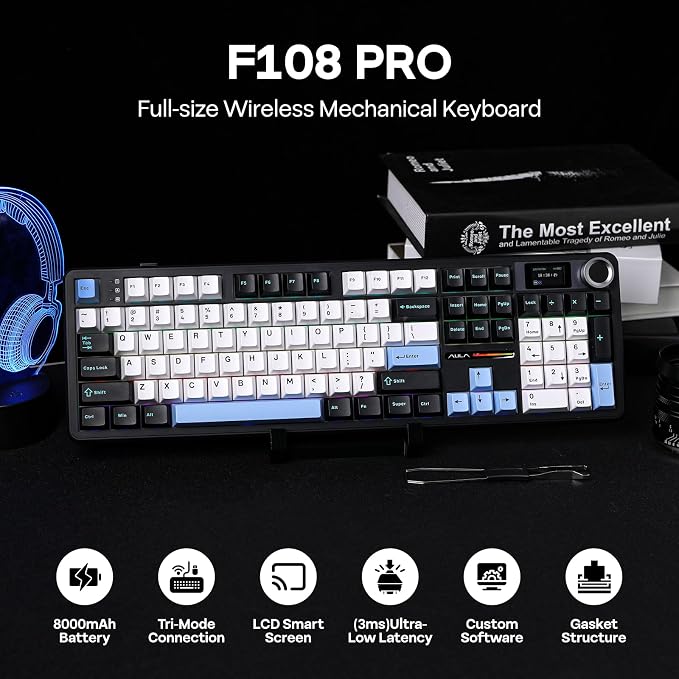 EPOMAKER X Aula F108 PRO Wireless Gaming Keyboard