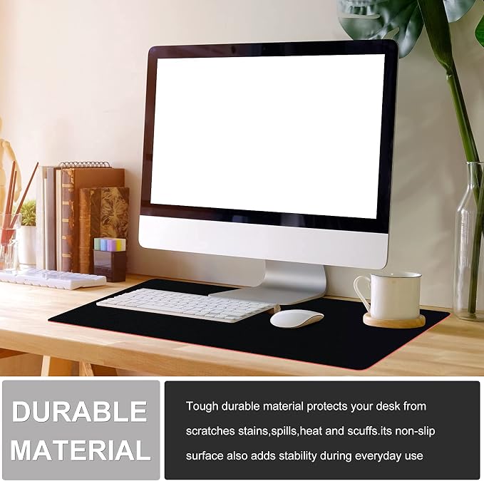 KINGFOM Desk Pad Office Desktop Protecter, PU Leather Desk Mat Blotters
