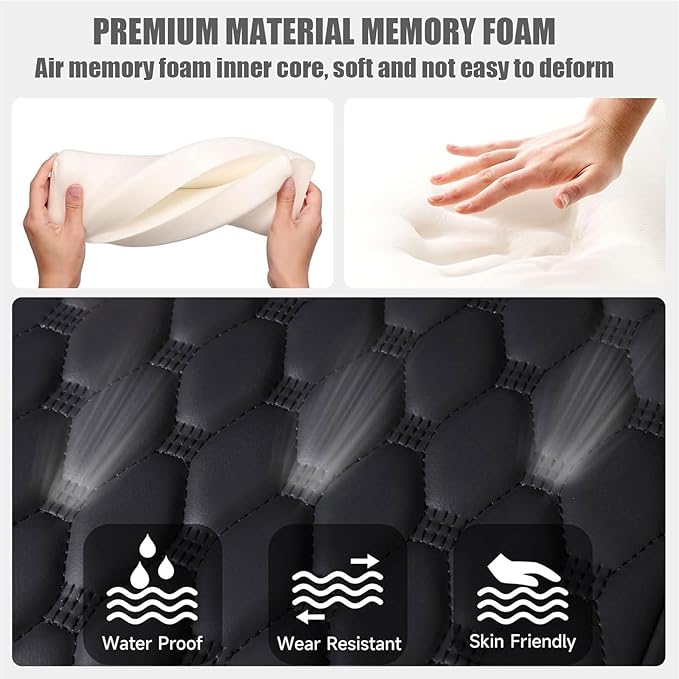Car Armrest Cushion for Toyota Crown Majesta VI 2009-2015 2016 2017 2018, Car Center Console Cover Armrest Pad with Cup Holder and Tissue Box, Car Accessories,Black