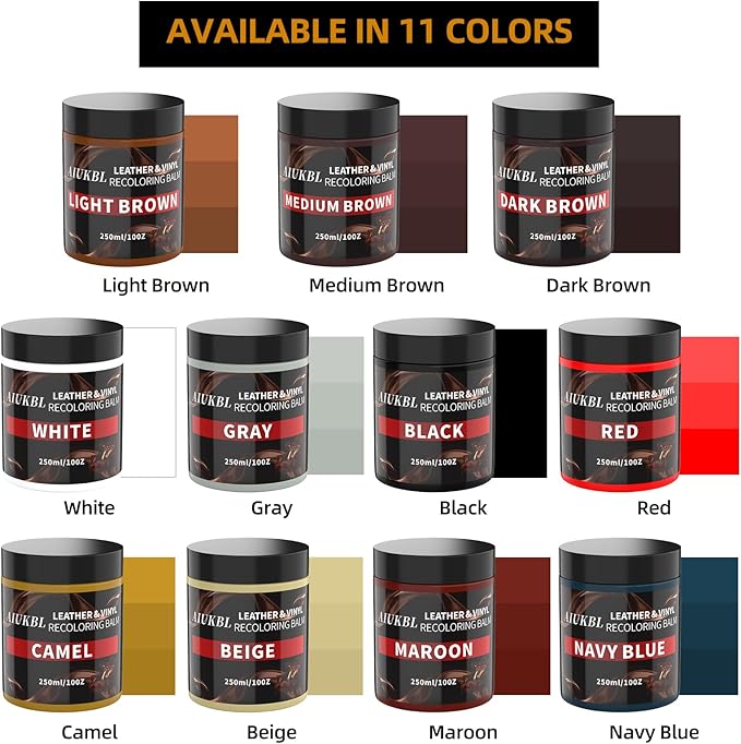 Leather Recoloring Balm, Leather Color Restorer, Leather Restorer for Couches, Leather Scratch Remover, Leather Scratch Repair, Leather Repair Kit for Furniture, Leather Dye (Red)