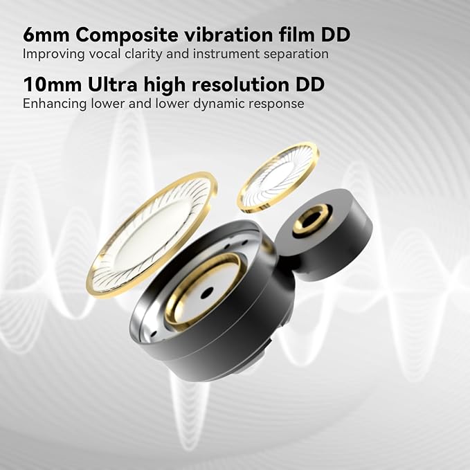 STA-K In Ear Monitor, EarAcoustic Audio HiFi Stereo Wired Earbuds, Hybrid Dual