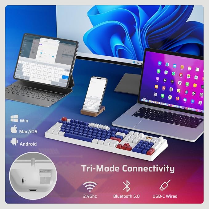 LTC Nimbleback NB1041 PRO Wireless Mechanical Keyboard w/Display Screen & Knob