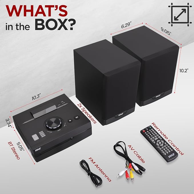 Pyle Home Stereo Shelf System - 100W Wireless BT Streaming