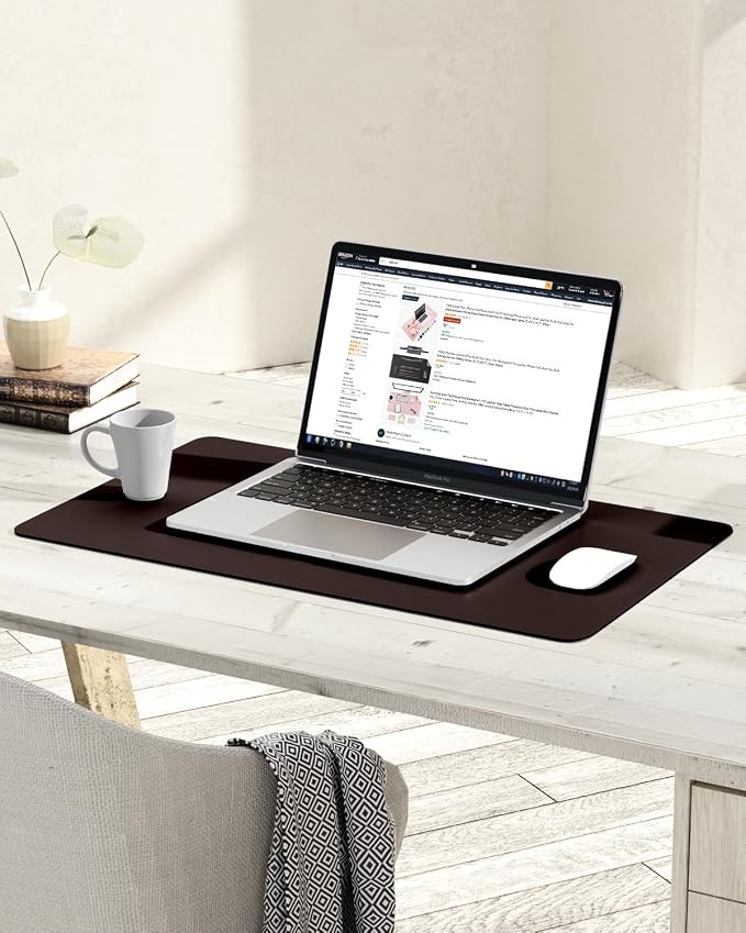 YSAGi Non-Slip Leather Desk Pad, Waterproof Laptop Computer Desk Keyboard Mat