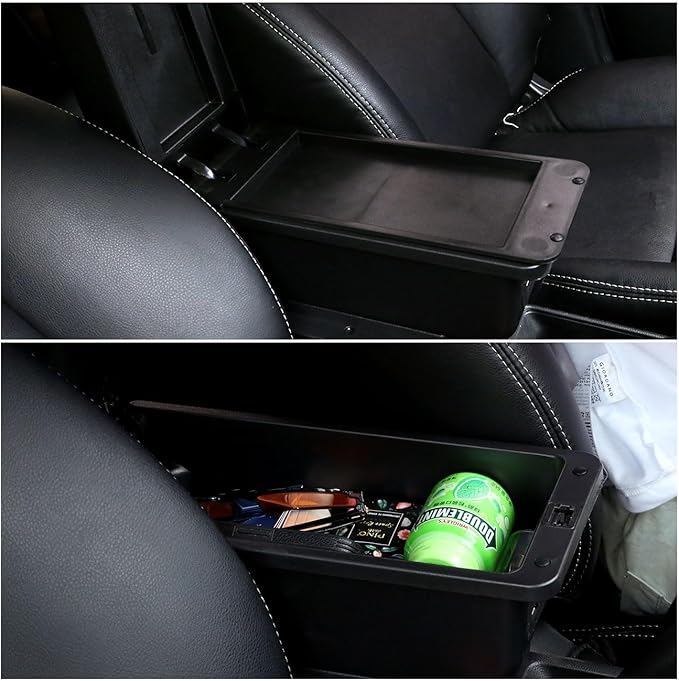AULPHIKE Compatible with Nissan NV200 Armrest Car Center Console Organizer Armrests Double Layer Storage with 3 USB(Black)