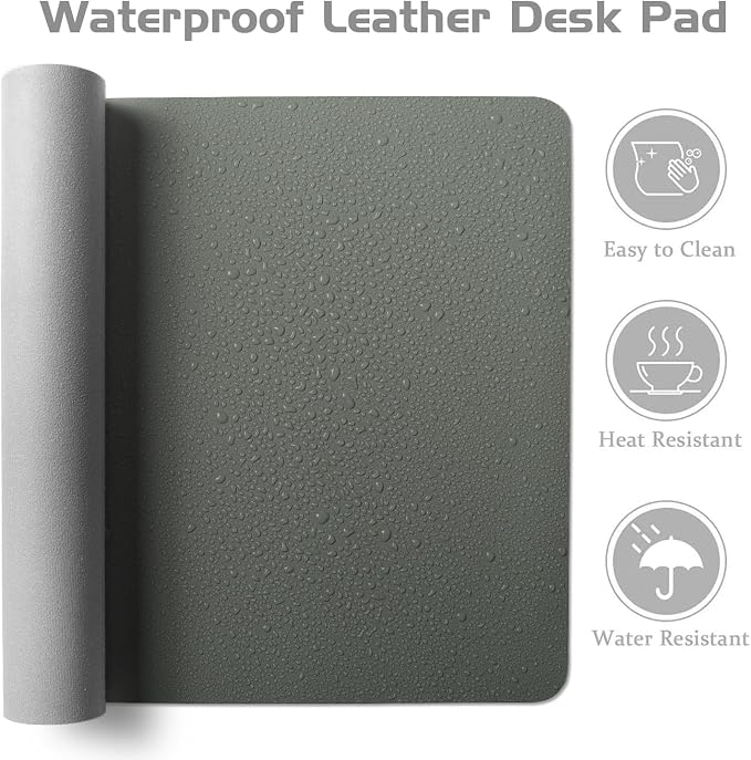 Aothia Leather Desk Pad Protector, Office Desk Mat, Large Mouse Pad, Laptop