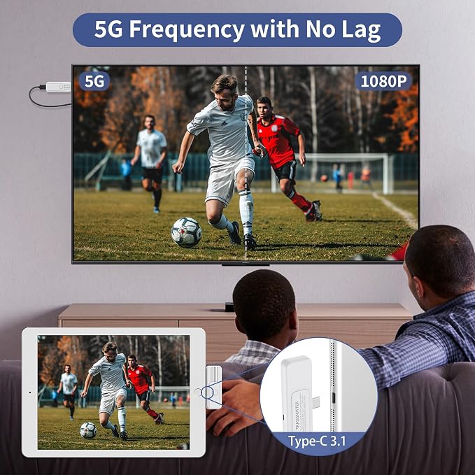 Wireless HDMI Transmitter and Receiver, Upgrade Type-C 3.1 Port Wireless Hdmi
