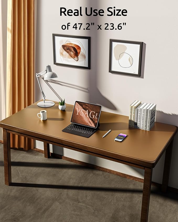 YSAGi Leather Desk Pad Protector, Office Desk Mat, Large Mouse Pad, Non-Slip PU
